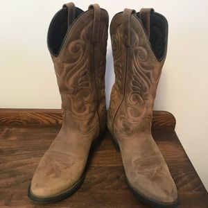 Brown cowboy boots